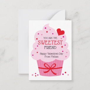 Cartão De Notas Placas de Namorados da sala de cupcake para crianç