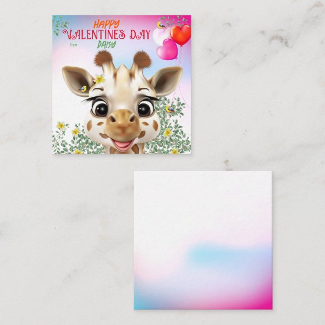 Cartão De Notas Placas de Namorados para Garotos Giraffe (Frente/Verso)