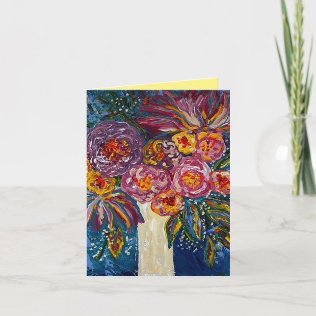 Cartão De Notas Placas de Nota de Buquê Floral (Frente)