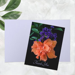 Cartão De Notas Placas de Nota de Flor de Hibiscus Laranja Vibrant