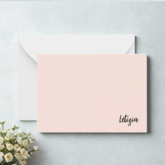 Cartão De Notas Placas de Nota de Nome Manuscrito de Pêssego