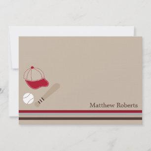 Cartão De Notas Placas De Nota De Obrigado/Artes De Beisebol