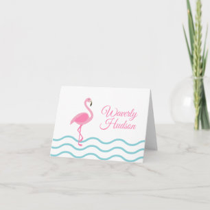 Cartão De Notas Placas de Nota Dobradas Personalizadas Flamingo Ro