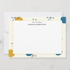 Cartão De Notas Placas de Nota Moderna do Meio século Retroativo