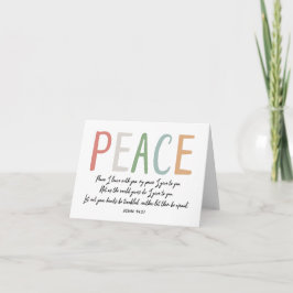Cartão De Notas Placas de Nota PEACE John 14 27 Verso de Bíblia