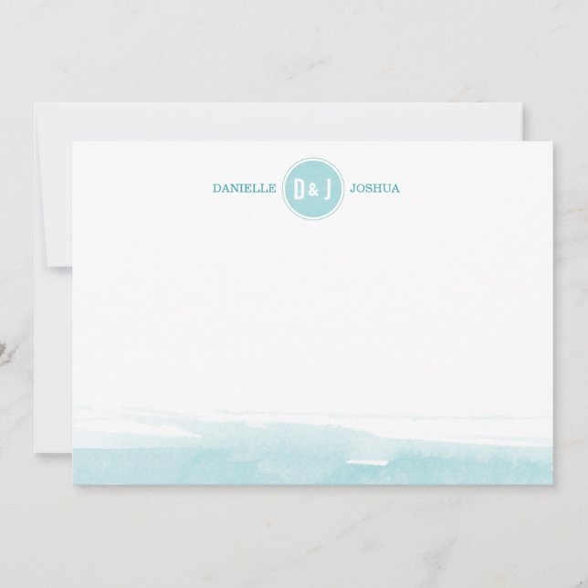 Cartão De Notas Placas de Nota Personalizadas com Cores de Água (Frente)