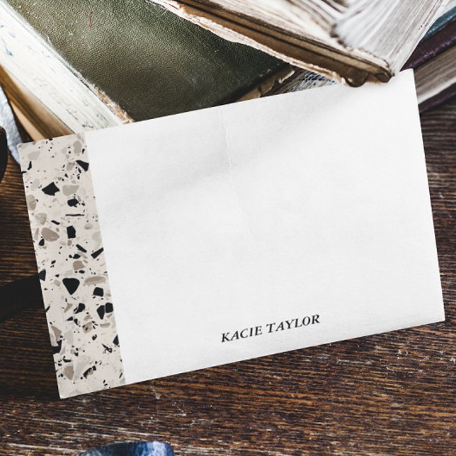 Cartão De Notas Placas de Nota Personalizadas de bege Moderno (Criador carregado)