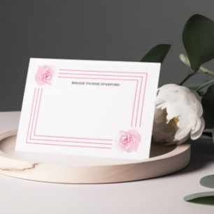 Cartão De Notas Placas de Nota Personalizadas Florais Rosa