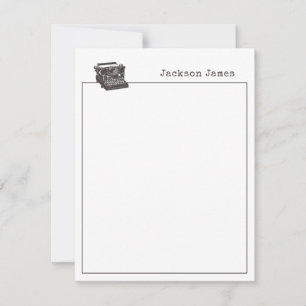 Cartão De Notas Placas de Nota Personalizadas Vintage Modern do Wr