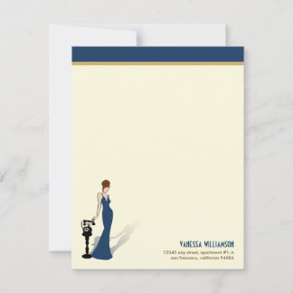 Cartão De Notas Placas de Nota Plana Personalizadas de Diva Retroa