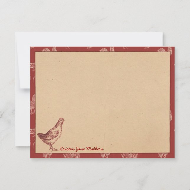 Cartão De Notas Placas de Nota Plana Personalizadas de Fazenda Vin (Frente)