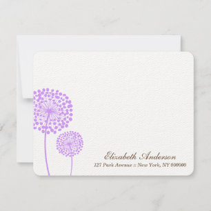 Cartão De Notas Placas de Nota Simples com Dandelions de lavanda