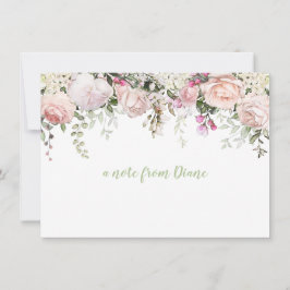 Cartão De Notas Placas de Nota Verde, Rosas Vermelhos, Rosa