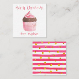 Cartão De Notas Placas de presentes de Natal para Cupcake de Aquar