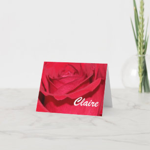Cartão De Notas Placas fotográficas de Rosa vermelha personalizada