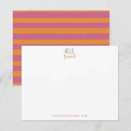 Cartão De Notas Placas Laminadas Cor-De-Rosa E Laranja - Conjunto 