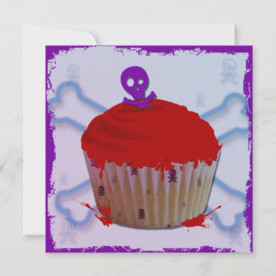 Cartão De Notas Placas para Cupcakes Grunge Crânio