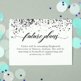 Cartão De Notas Planos Futuros para Graduação de Confetti Preto El