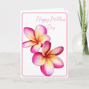 Cartão De Notas Plumeria de Dia de as mães Feliz Folha de Nota Dob