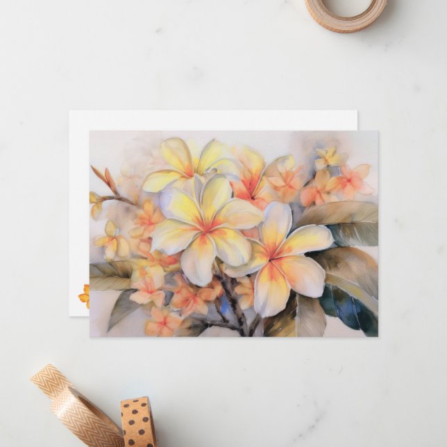Cartão De Notas Plumeria e Shell Ginger (Frente/Verso In Situ)