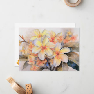 Cartão De Notas Plumeria e Shell Ginger