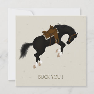 Cartão De Notas Põe-Te! Bucking Black Horse Personalizado