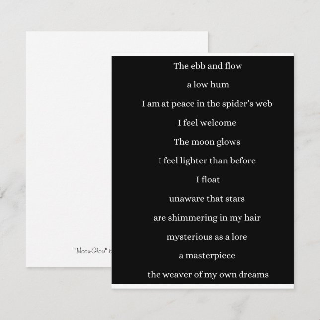 Cartão De Notas Poema (Frente/Verso)