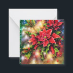 Cartão De Notas Poinsetos espumantes e Natal de orçamento sagrado<br><div class="desc">Poinsettia espumante e orçamento sagrado,  juntar saudações com ferramenta design.</div>