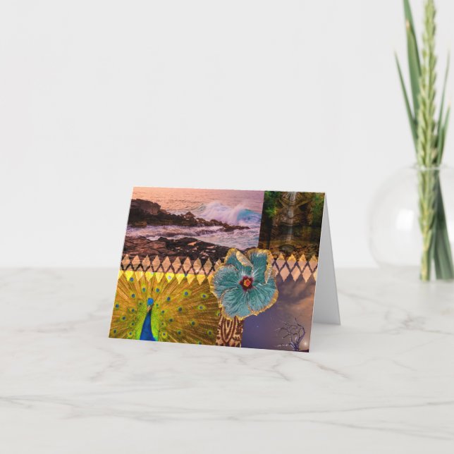 Cartão De Notas Poipu Sunrise, Colagem Havaiana Kauai (Frente)