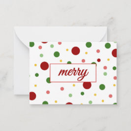Cartão De Notas Polka Dot Merry Christmas Card