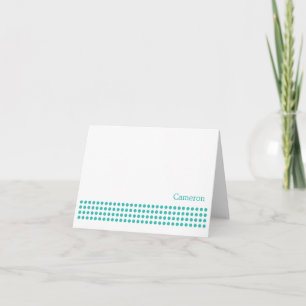 Cartão De Notas Polka Dot Stripe Blank Note Card-turquoise