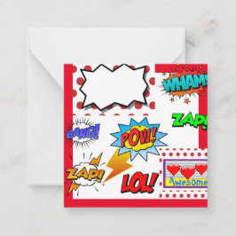 Cartão De Notas Pop Art, Comic,