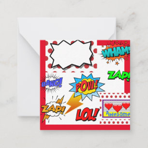Cartão De Notas Pop Art, Comic,