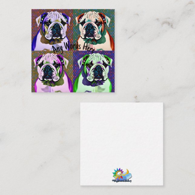 Cartão De Notas PopArt Bulldog Puppy (Frente/Verso)