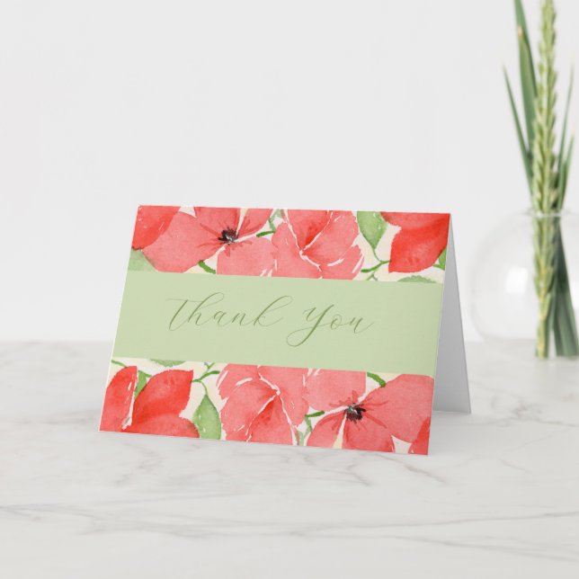 Cartão De Notas Poppies de Verão (Frente)