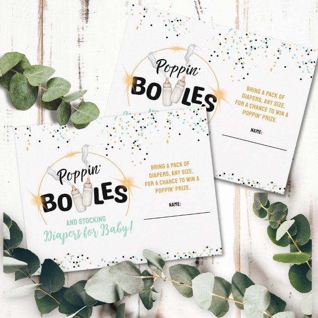 Cartão De Notas Poppin' Bottles and Stocking Diapers Raffle Card (Criador carregado)