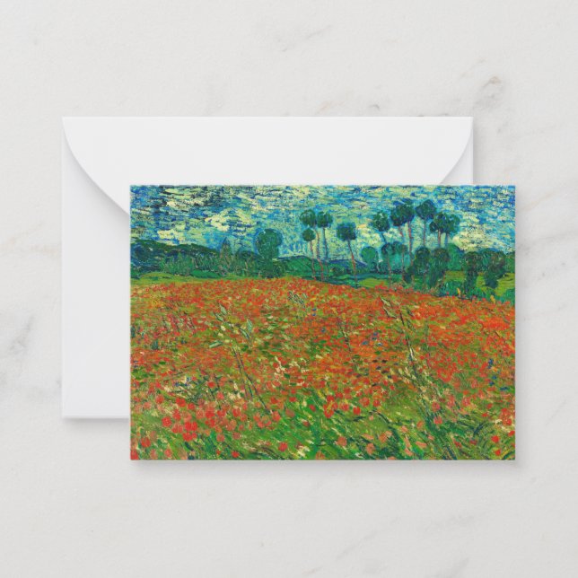 Cartão De Notas Poppy Field by Vincent van Gogh (Frente)