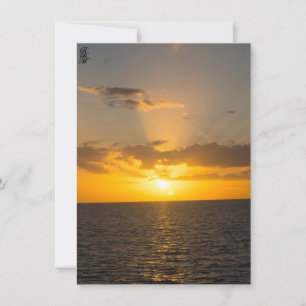 Cartão De Notas Pôr do sol brilhante no oceano