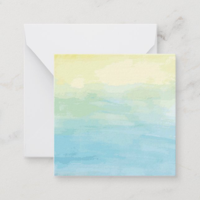 Cartão De Notas Pôr do Sol em Aquarela (Frente)