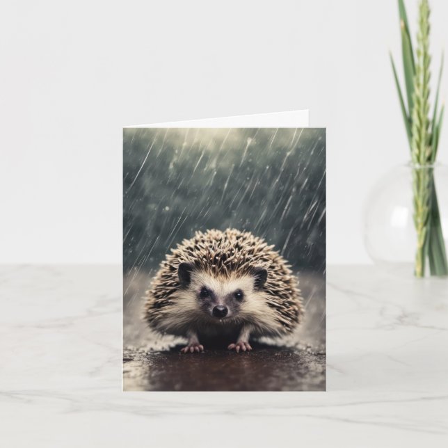 Cartão De Notas Porco Na Chuva (Frente)