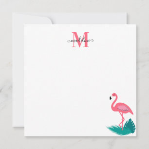 Cartão De Notas Praça Flamingo Tropical Rosa na moda Monograma