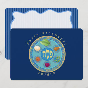 Cartão De Notas Prato Personalizado de Seder de Páscoa Kosher Pesa