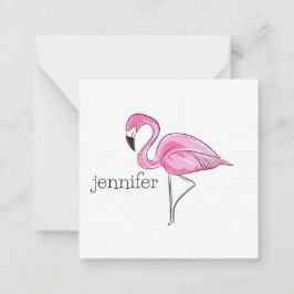 Cartão De Notas Pré-disquete Flamingo Rosa Personalizado