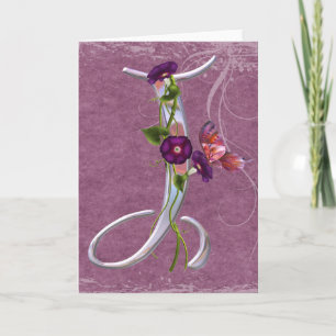 Cartão De Notas Precious Butterfly Initial J
