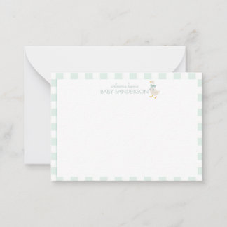Cartão De Notas Preppy Goose Baby Shower Note Card
