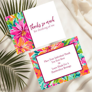 Cartão De Notas Preppy Multicoled Floral Obrigado
