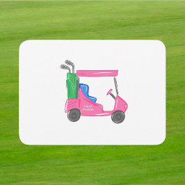 Cartão De Notas Preppy Pink Golf Carrinho Personalizado