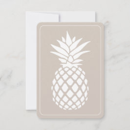 Cartão De Notas Preppy White Pineapple on Beige