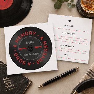 Cartão De Notas Presente de aniversário de disco de vinil Comparti