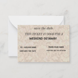 Cartão De Notas Presente de Getaway no Fim de Semana